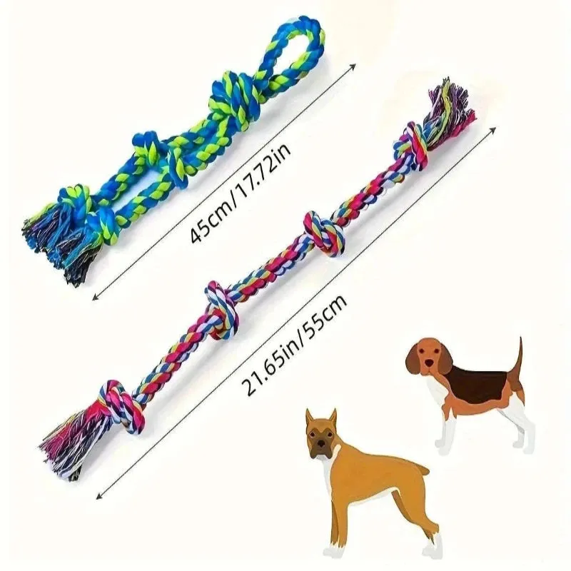 2-Pack Heavy Duty Rope Dog Toys – Tough, Interactive & Dental Care