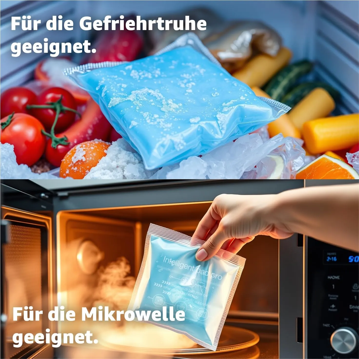 2 pieces - XXL cooling pads 29x12 cm - MADE IN GERMANY - Ice packs gel blue, large - heat pads & cooling packs - cooling pads - for wisdom teeth, pain & fever - children & adults 2x XXL
