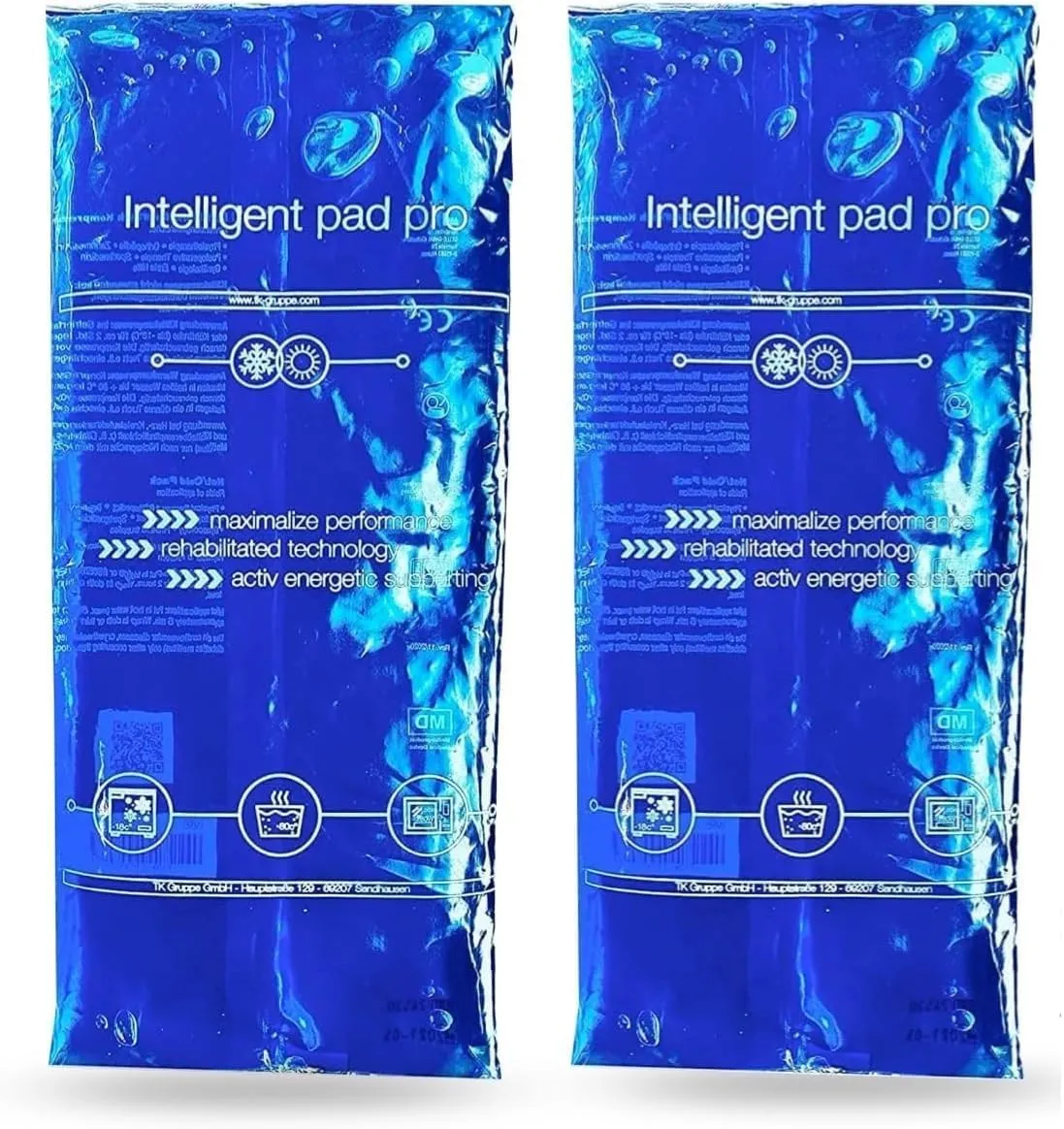 2 pieces - XXL cooling pads 29x12 cm - MADE IN GERMANY - Ice packs gel blue, large - heat pads & cooling packs - cooling pads - for wisdom teeth, pain & fever - children & adults 2x XXL