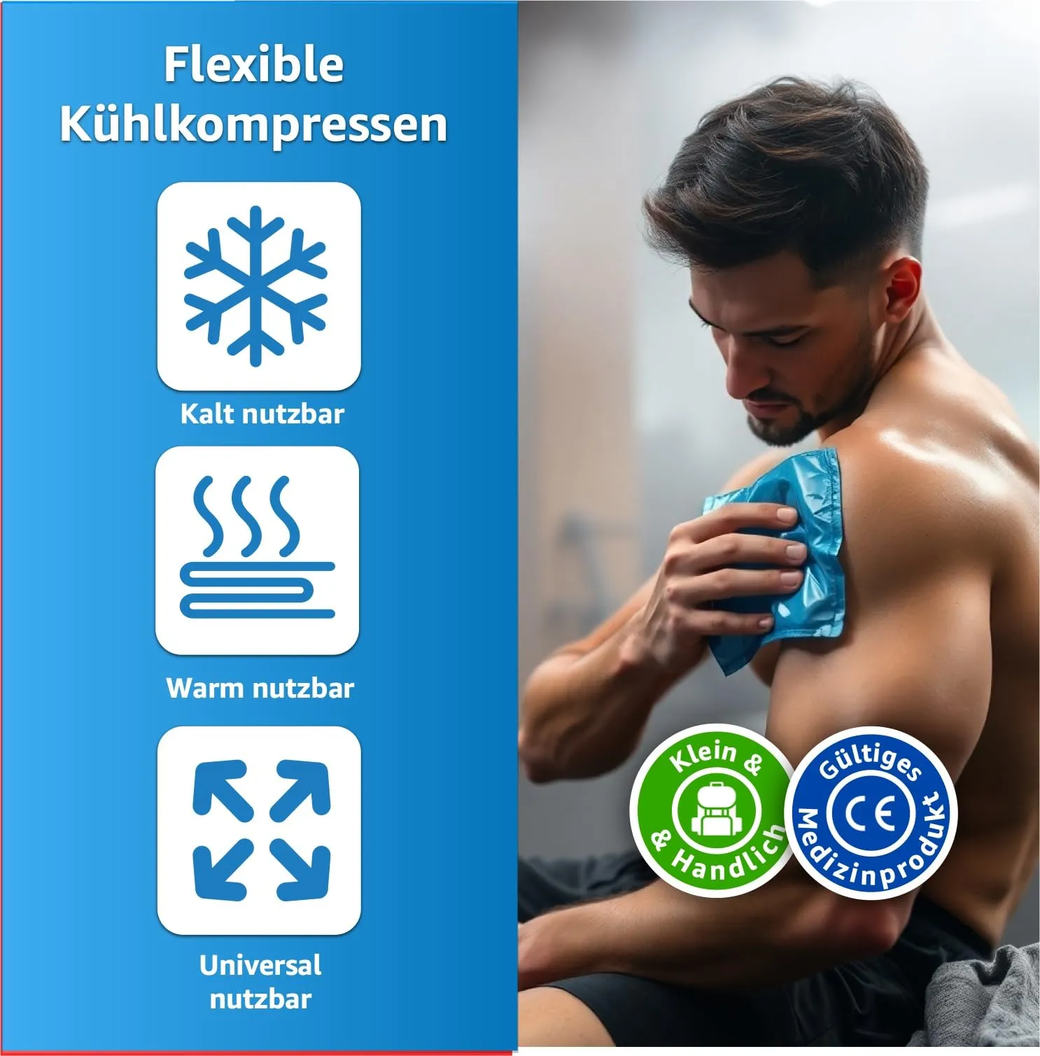 2 pieces - XXL cooling pads 29x12 cm - MADE IN GERMANY - Ice packs gel blue, large - heat pads & cooling packs - cooling pads - for wisdom teeth, pain & fever - children & adults 2x XXL