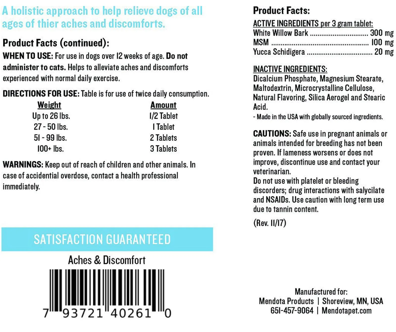 Aches & Discomfort Aspirin-Free Holistic Pain Relief, 60 count