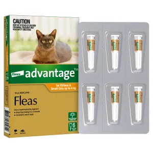 Advantage Flea Treatment for Cats 0-4kg Orange 6 Pack^^^