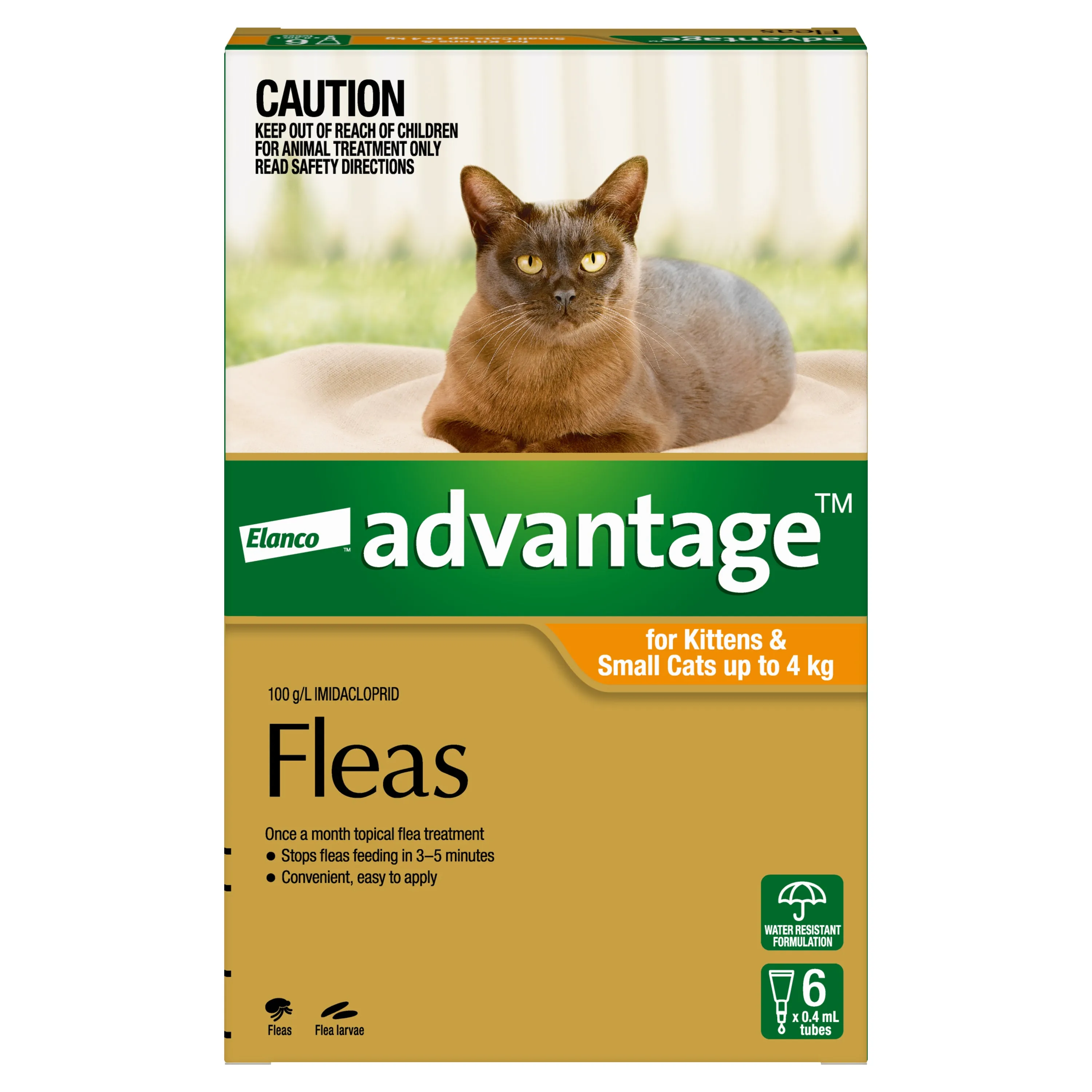 Advantage Flea Treatment for Cats 0-4kg Orange 6 Pack^^^