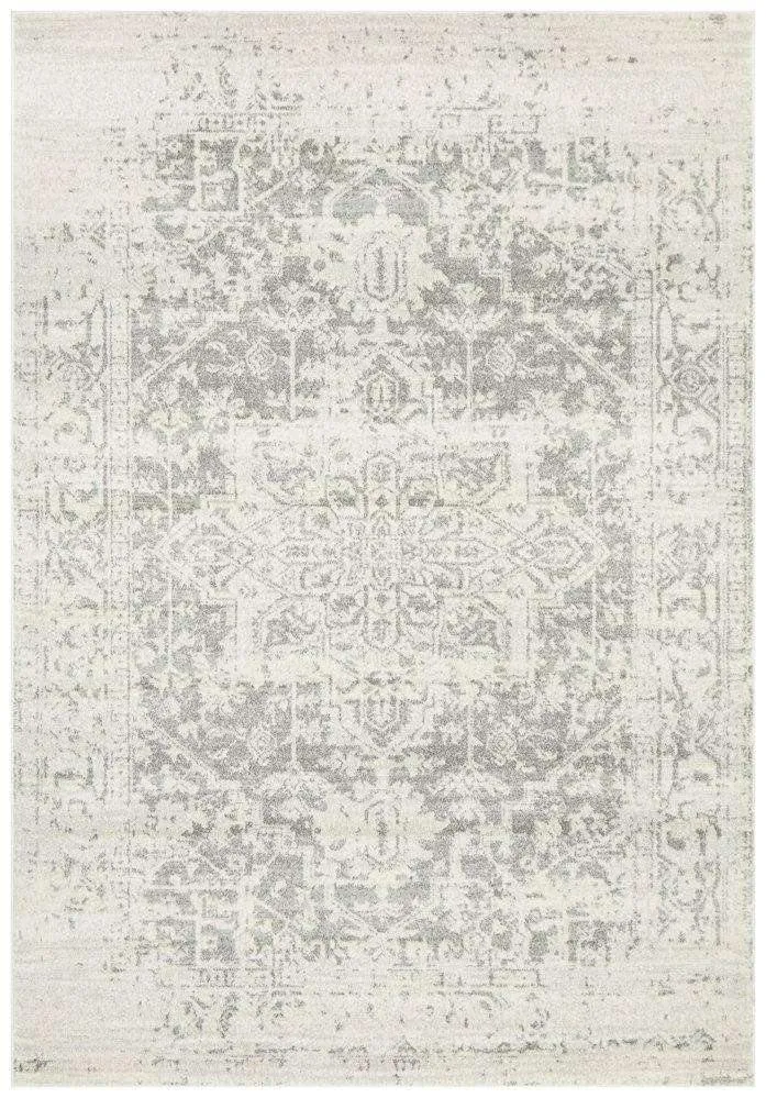 Bafra Distressed Grey & Ivory Transitional Rug
