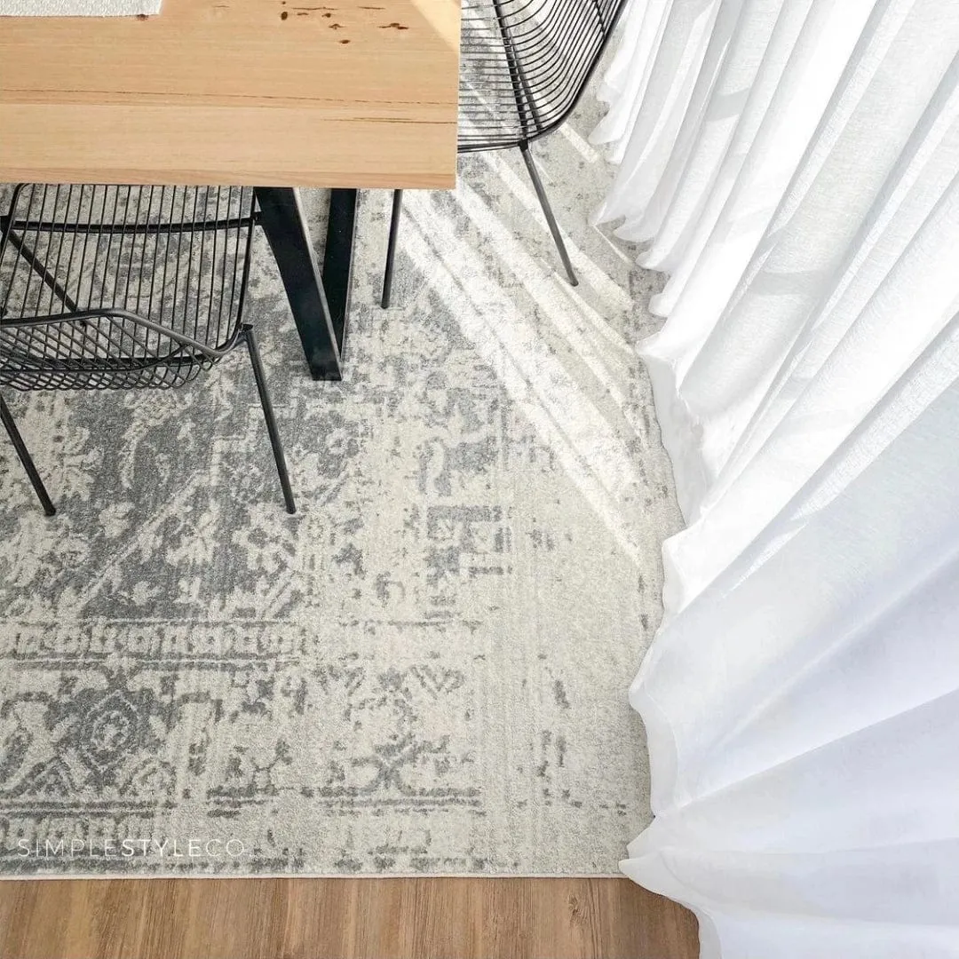 Bafra Distressed Grey & Ivory Transitional Rug