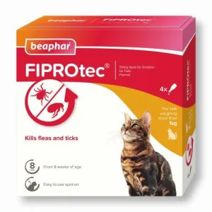 Beaphar FIPROtec® Spot-On for Cats - 4 Pipettes
