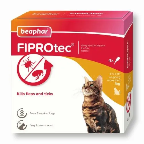 Beaphar FIPROtec® Spot-On for Cats - 4 Pipettes