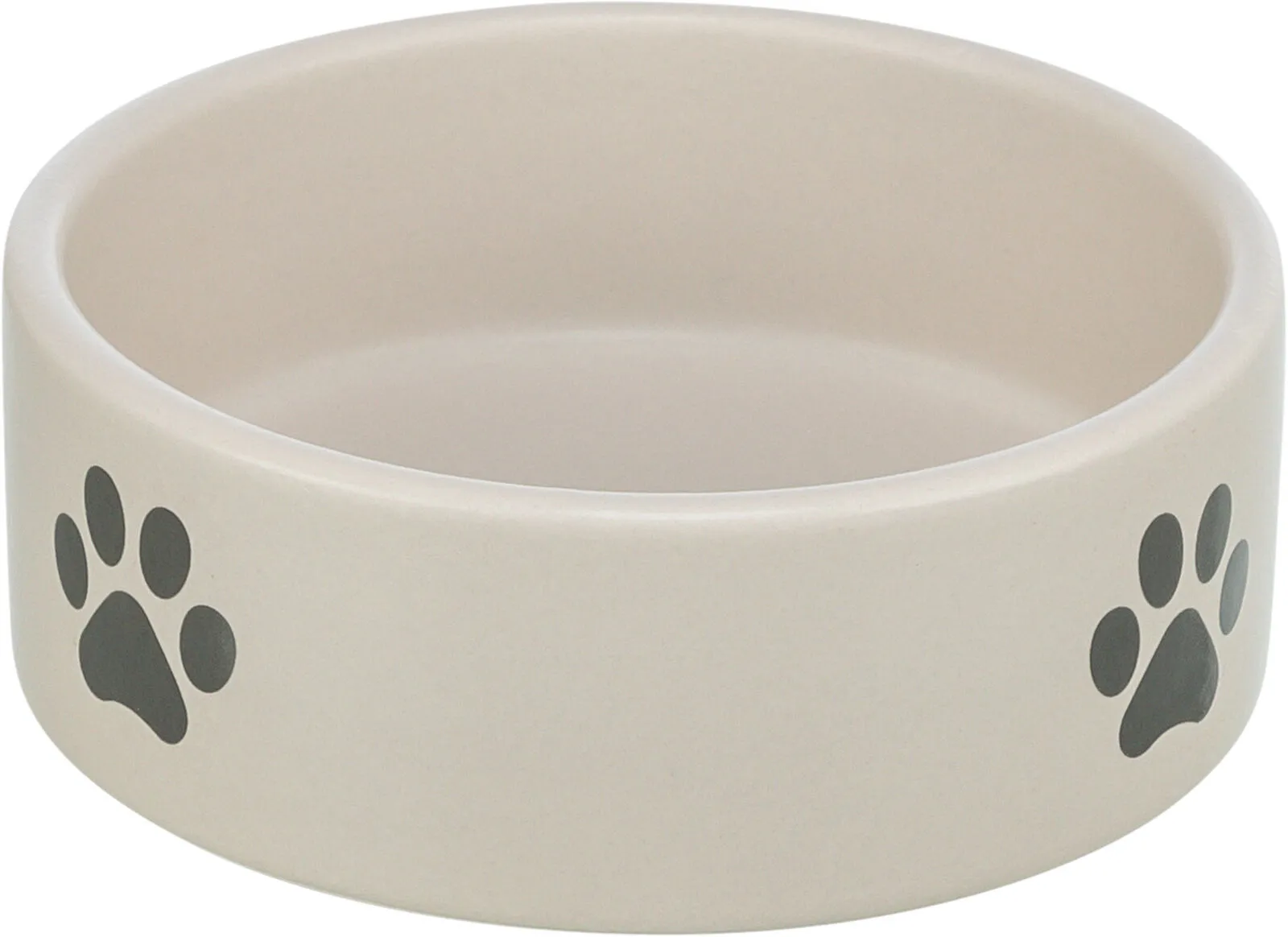 Bowl, paw motif, ceramic, 0.3 l/diam 12 cm, light grey/grey