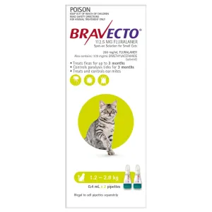 BRAVECTO Flea & Tick Spot-On Treatment 1.2-2.8kg Cat
