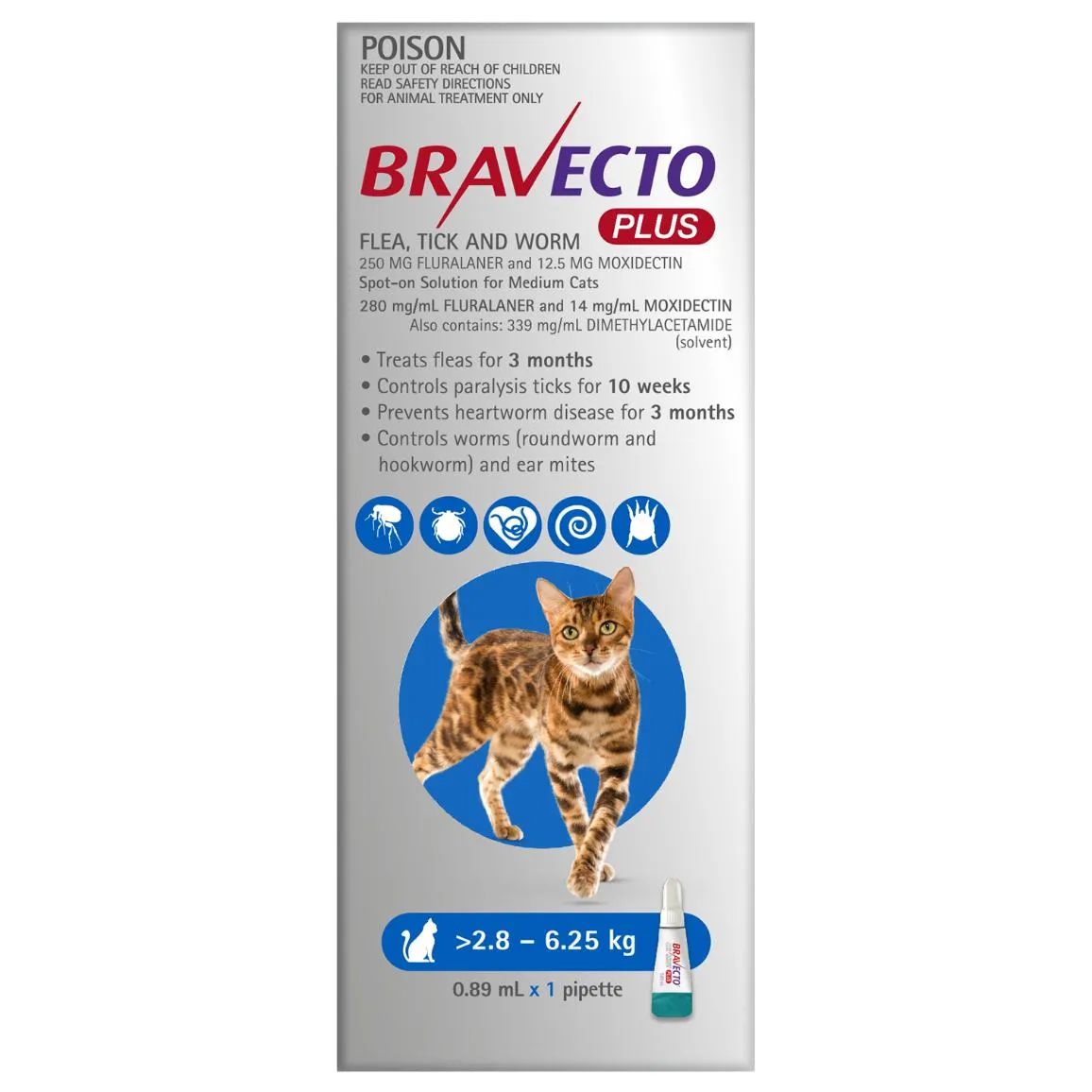Bravecto Plus Flea, Tick & Worming Treatment