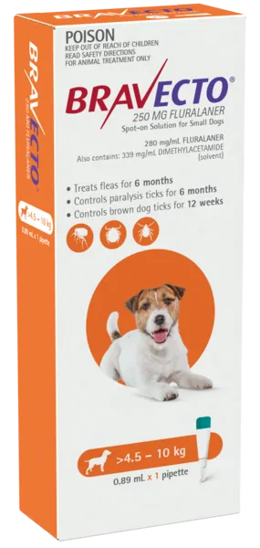 Bravecto Spot On Small Dogs 4.5-10KG