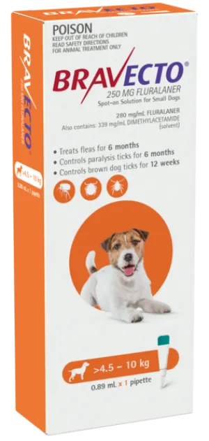 Bravecto Spot On Small Dogs 4.5-10KG