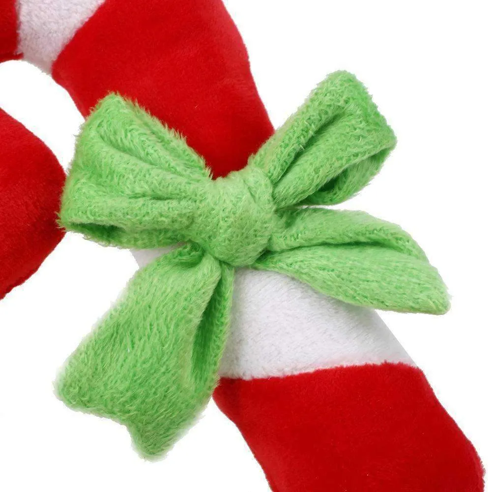 Candy Cane Plush Dog Toy﻿