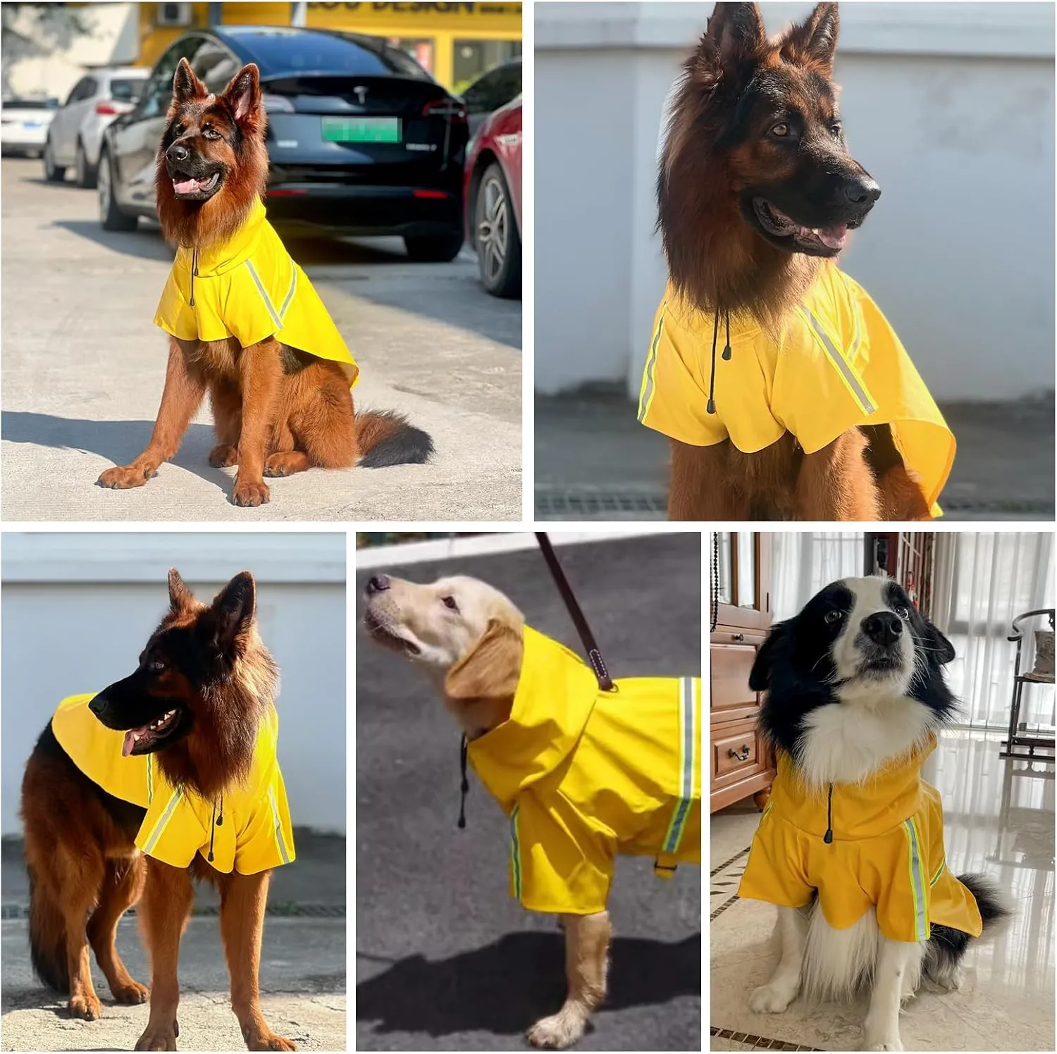 Dog Raincoat, Adjustable Water Proof Pet Clothes with Clear Hooded, Waterproof Lightweight Pet Rain Jacket Phocho Hoodie (Reflection-Pink, Small)