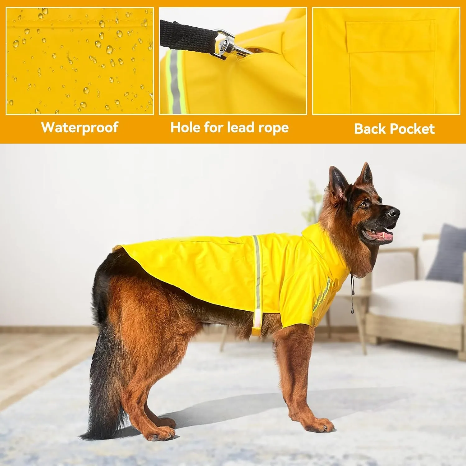 Dog Raincoat, Adjustable Water Proof Pet Clothes with Clear Hooded, Waterproof Lightweight Pet Rain Jacket Phocho Hoodie (Reflection-Pink, Small)