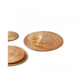 Eco-Friendly Handwoven Insulation Pads – Natural Rattan Heat-Resistant Placemats for Dining Table, Tea Mats, and Hot Pot Holders