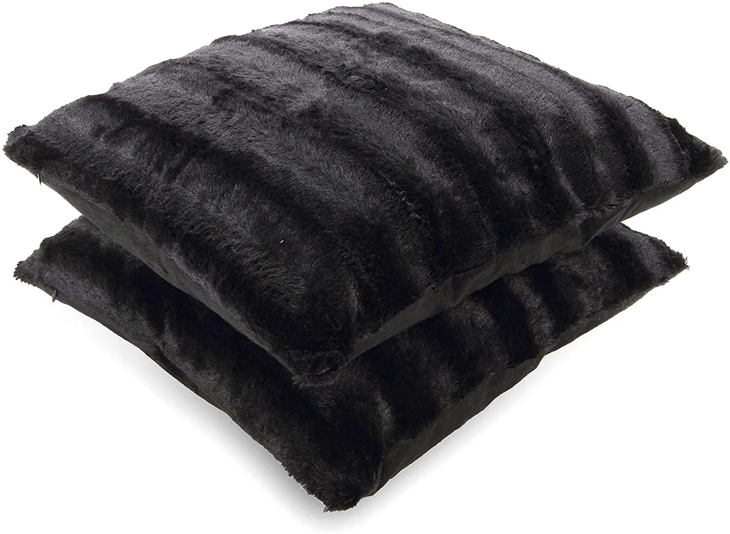 Faux Fur Throw Pillows - Set of 2 Lumbar Couch Pillows