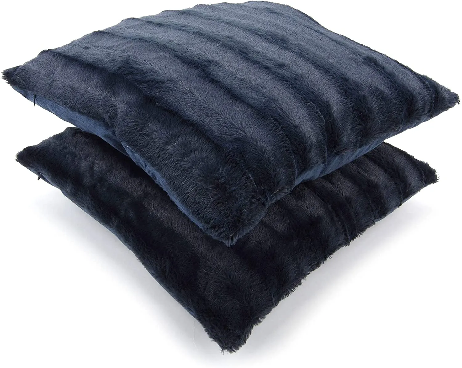 Faux Fur Throw Pillows - Set of 2 Lumbar Couch Pillows