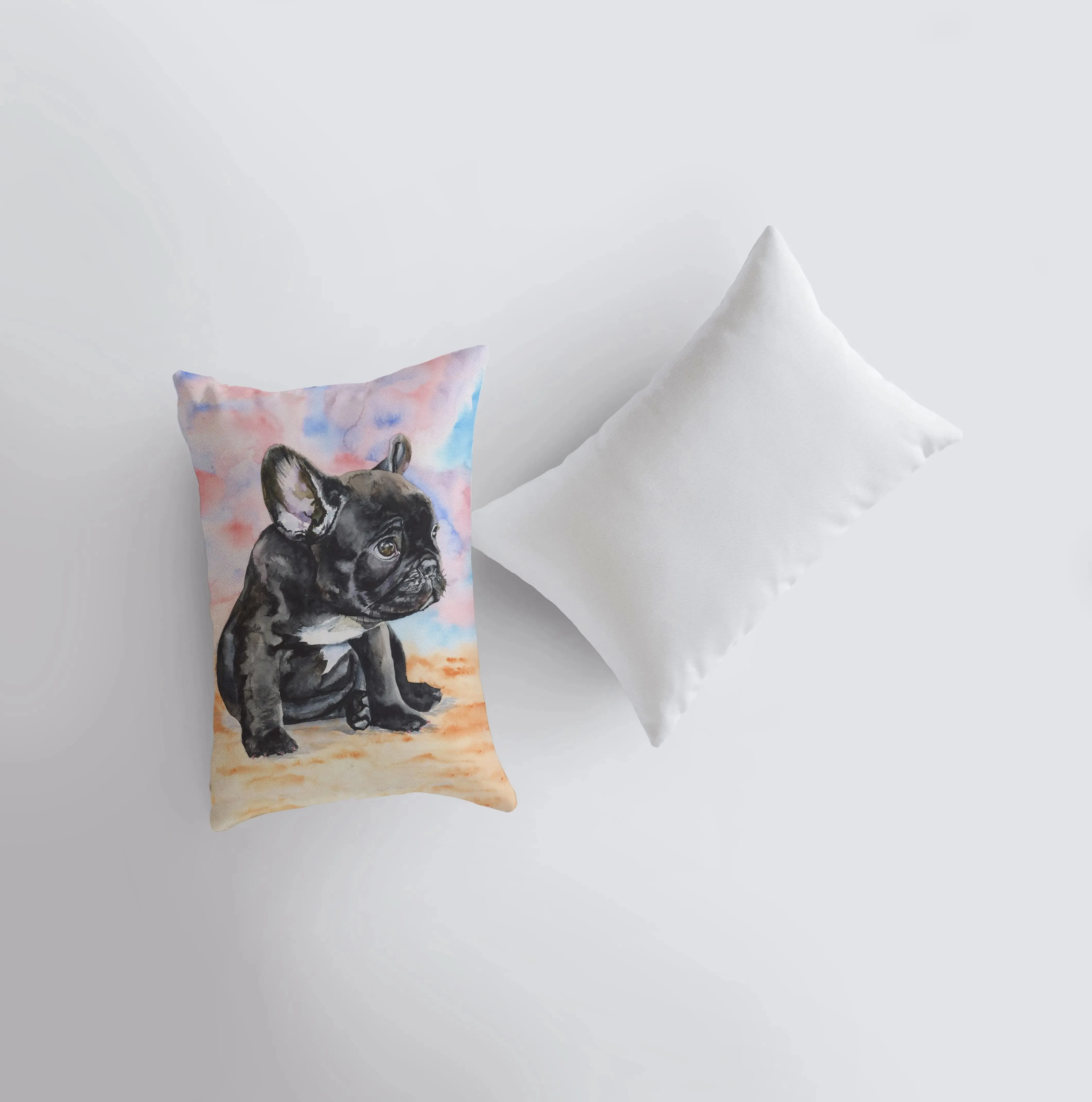 French Bulldog Puppy | Watercolor Bulldog | 12x18 | Pillow Cover | Home Décor | Dog Pillow | Dog Lover Gift | Dog Mom Gift