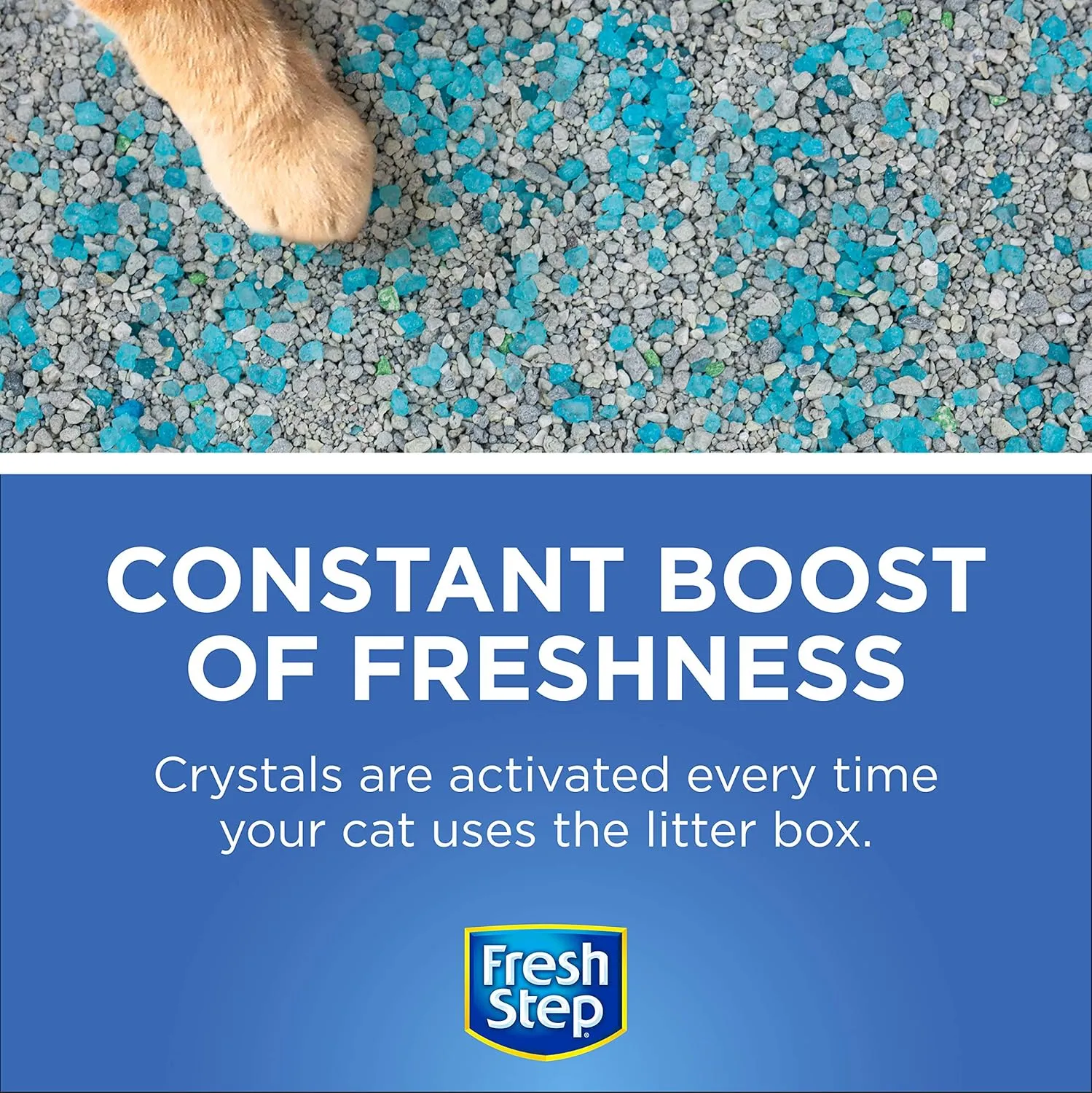 Fresh Step Cat Litter Crystals In Fresh Scent | Cat Litter Box Deodorizer | Combats Cat Odors and Neutralizes Smells to Keep Your Home Clean, 15 Ounces