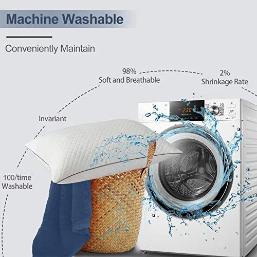 GOHOME Adjustable Bed Pillows for Sleeping 2 Pack, Soft Velvet Fabric Hotel Pillows, Hypoallergenic Down Alternative Pillows, for Side and Back Sleeper, 20"x26" Standard Size
