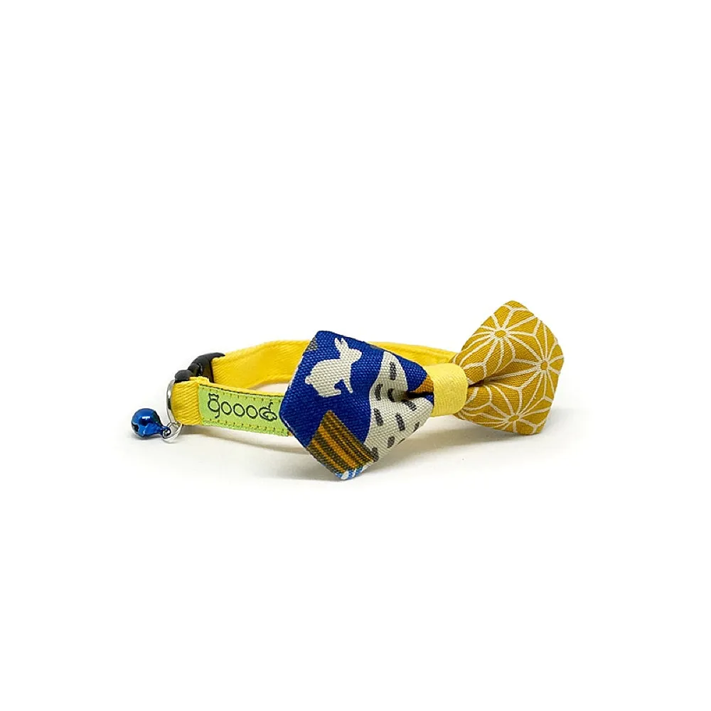 Goood Pet Collars Mighty Angled Bow Handmade Cat Collar - Golden Nature