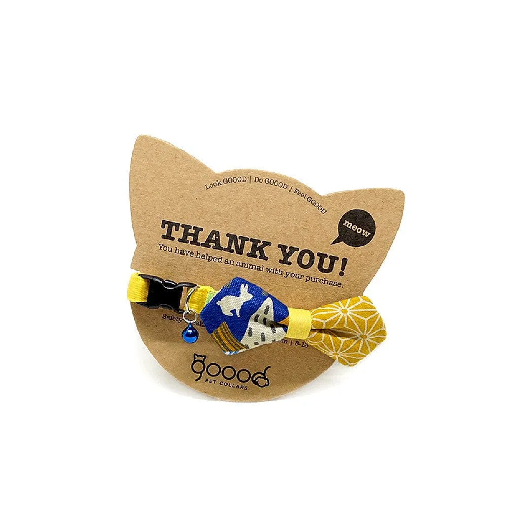 Goood Pet Collars Mighty Angled Bow Handmade Cat Collar - Golden Nature