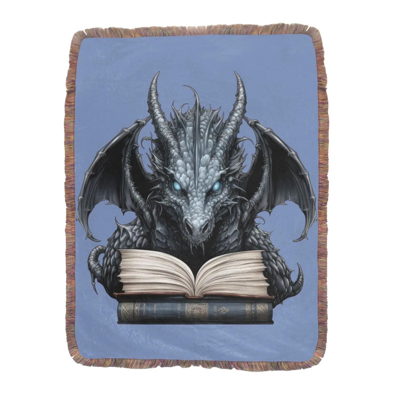 Gothic Dragon Ultra-Soft Mixed Green Fringe Blanket 60"x80"