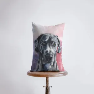 Great Dane Watercolor | 12x18 | Pillow Cover | Home Decor | Dog Pillow | Dog Mom | Great Dane | Room Decor | Throw Pillow