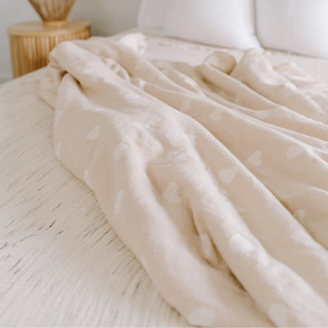 Have A Heart Fleece Lined Throw