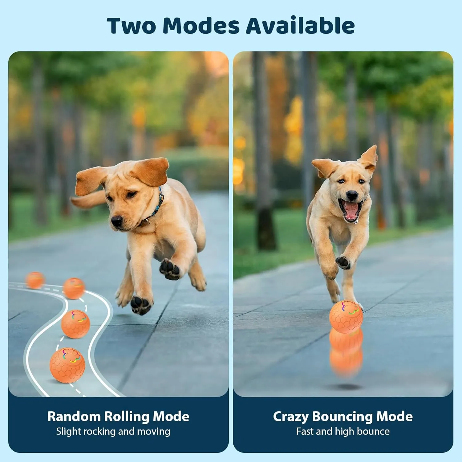 Interactive Shaky Ball Toy for Dogs and Cat  Newly Upgraded USB Rechargeable Smart Pet Ball for Small, Medium, and Large Dogs  Fun & Stimulating Interactive Dog Ball (Blue Automatic)