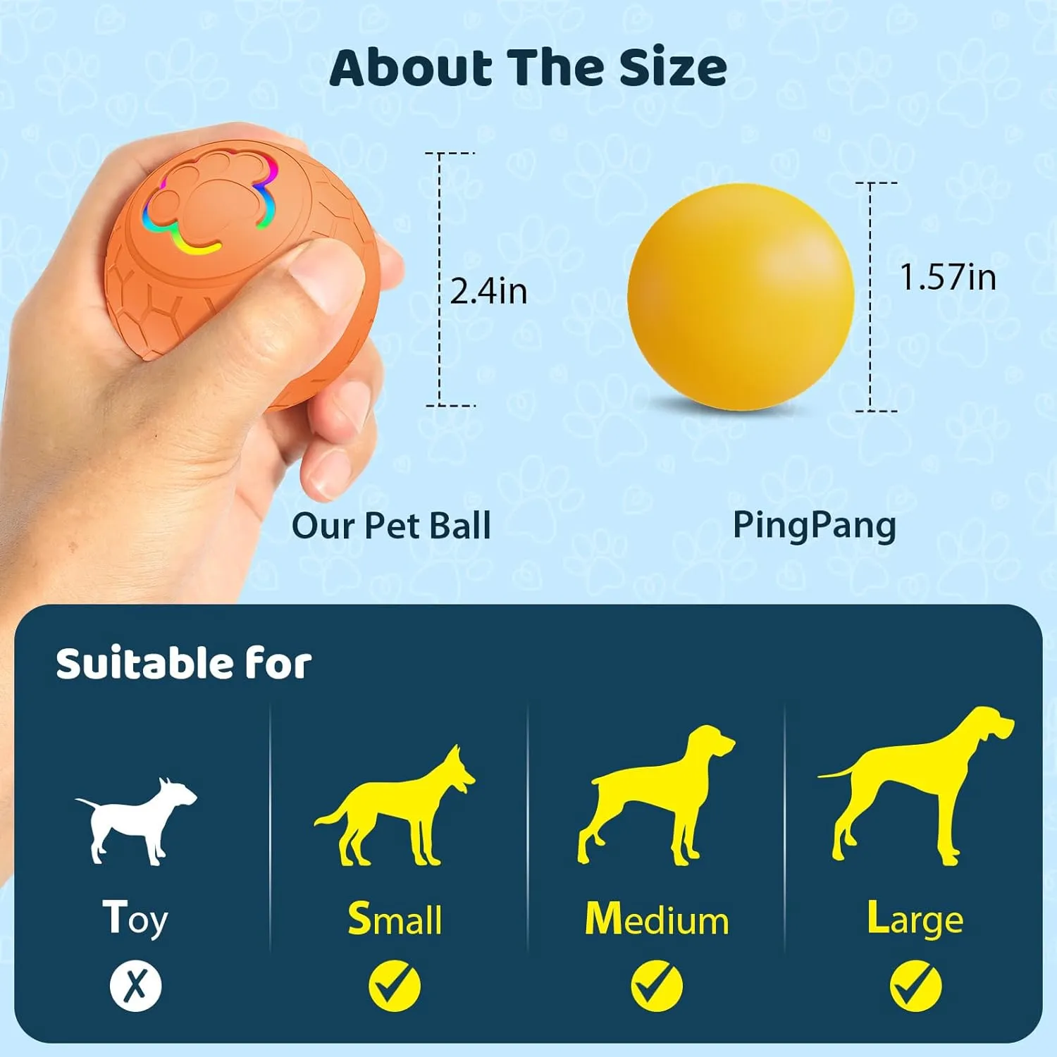 Interactive Shaky Ball Toy for Dogs and Cat  Newly Upgraded USB Rechargeable Smart Pet Ball for Small, Medium, and Large Dogs  Fun & Stimulating Interactive Dog Ball (Blue Automatic)