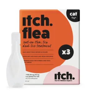 Itch Flea Cat Spot-on Flea & Tick Treatment (1kg ) 3 pipettes