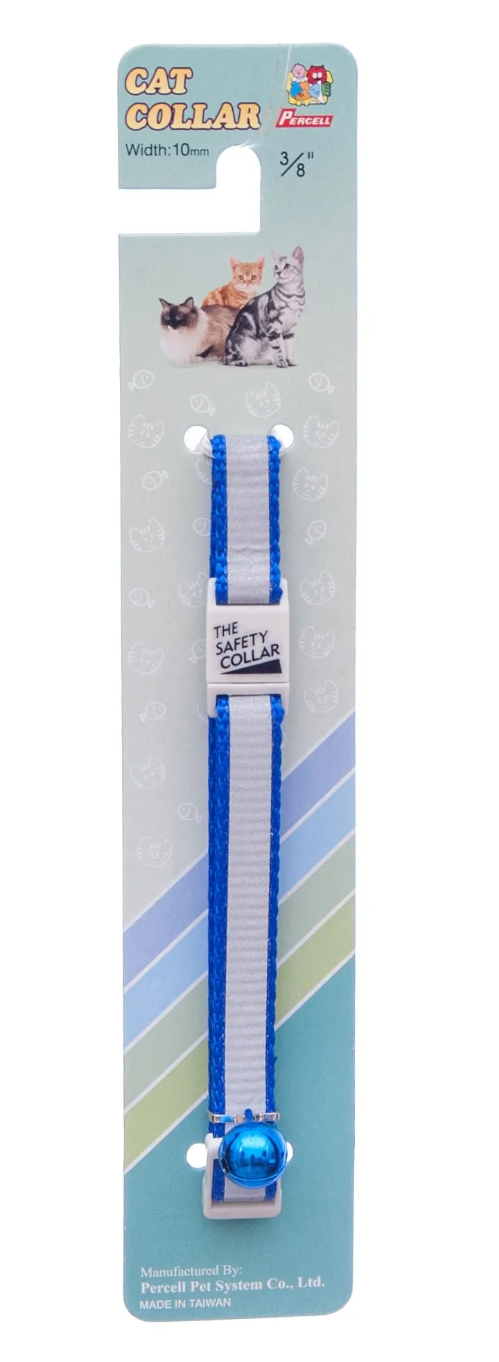 Jeffers Adjustable Reflective Stripe Cat Collars, 3/8" x 8-12" L