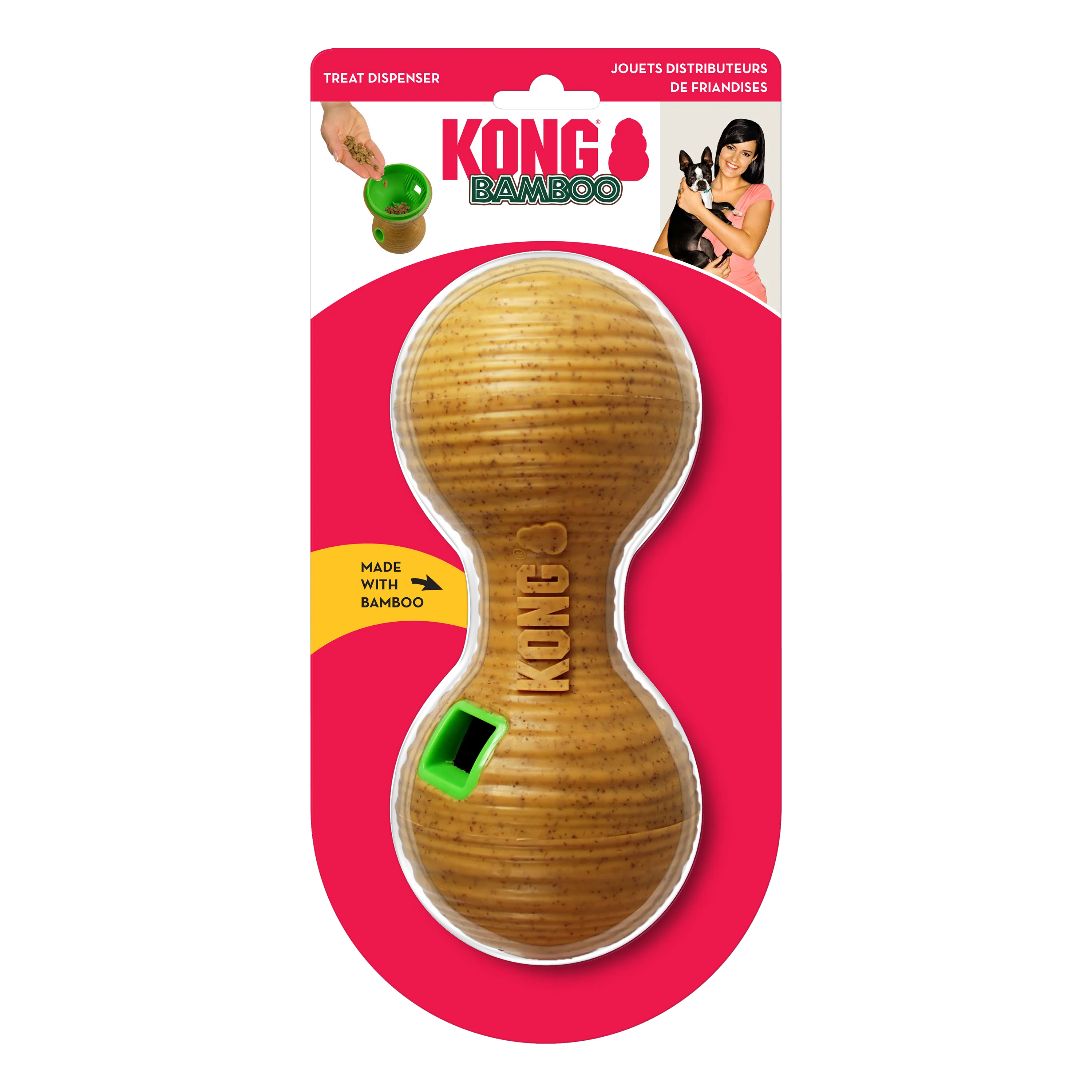 Kong Medium Bamboo Feeder Dumbell, Dog Toy