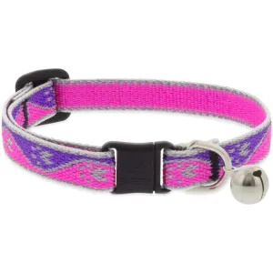 Lupine Reflective Cat Collar 1/2" Wide X 8"-12" Size Neck Pink Paws With Bell