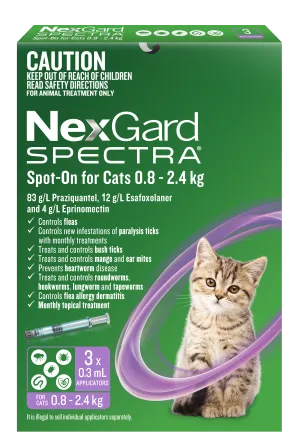 NexGard Spectra - Spot-on for Cats (0.8-2.4kg) (3pk)