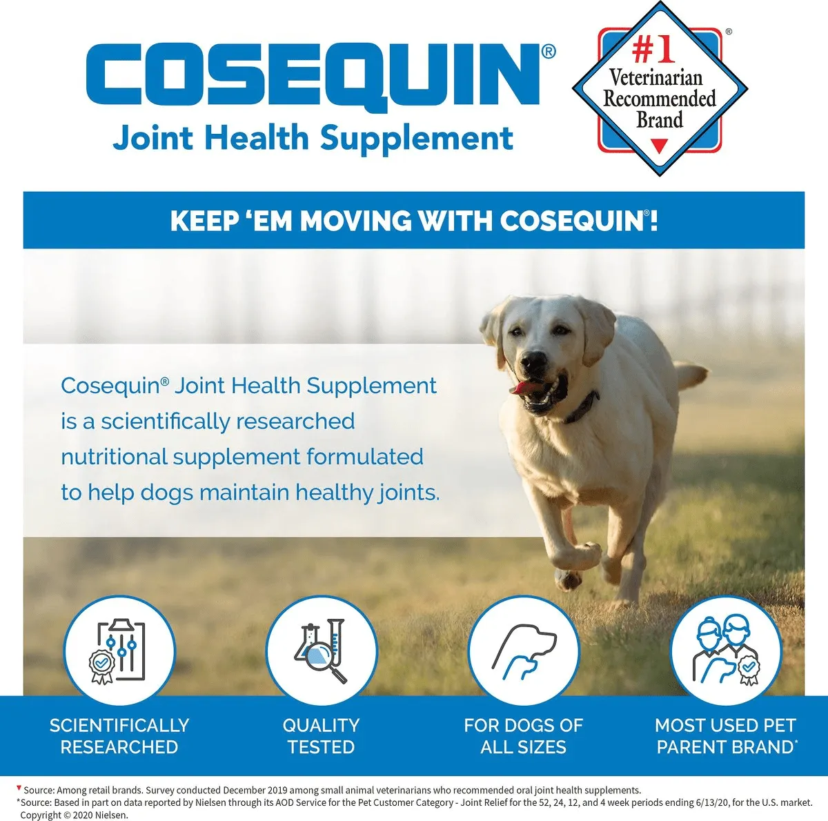 Nutramax Cosequin Minis Maximum Strength Joint Health Supplement - With Glucosamine, Chondroitin, MSM, and Omega-3's, 45 Soft Chews