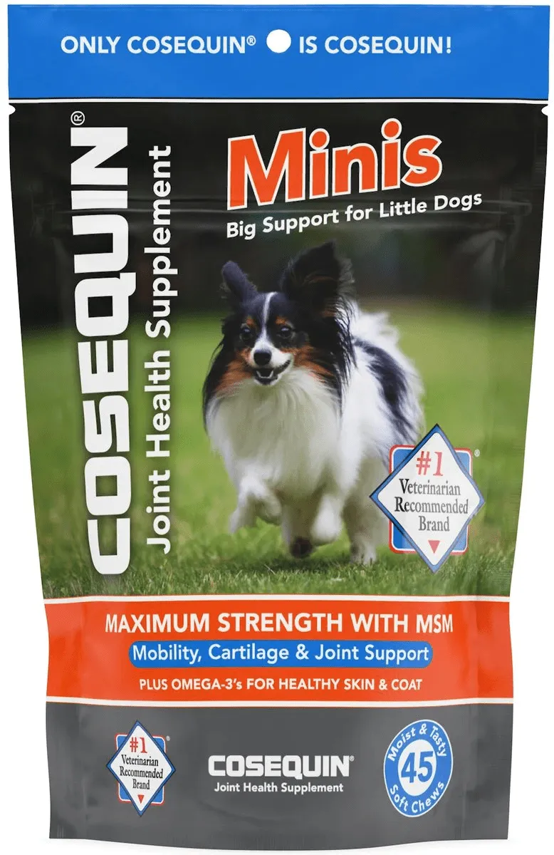 Nutramax Cosequin Minis Maximum Strength Joint Health Supplement - With Glucosamine, Chondroitin, MSM, and Omega-3's, 45 Soft Chews