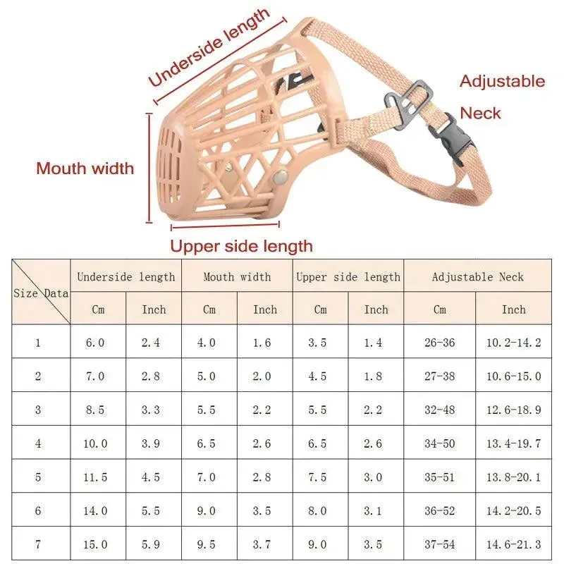 Pet Dog Anti-Barking Muzzle 7 Sizes