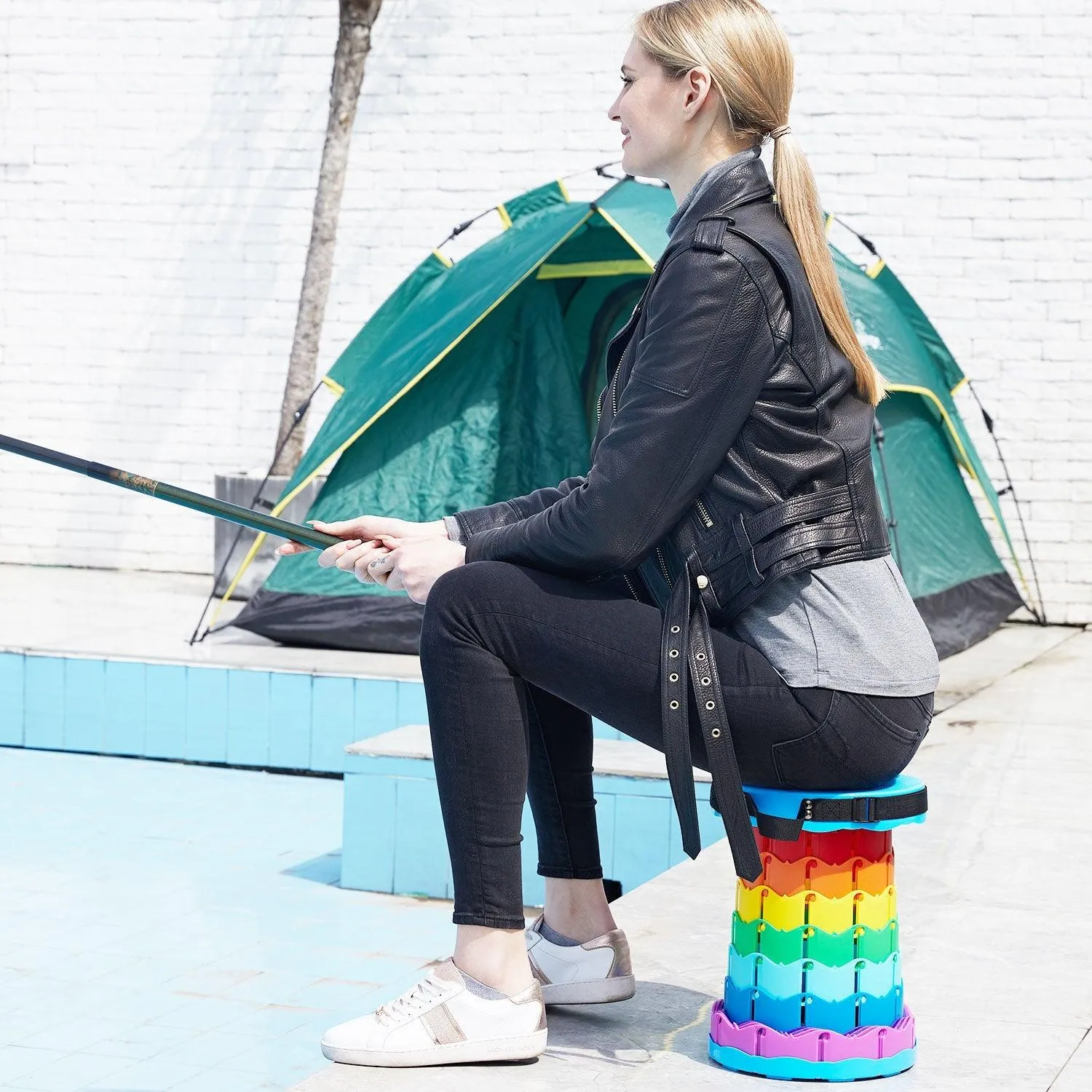 Portable Telescoping Stool Foldable for Fishing Hiking