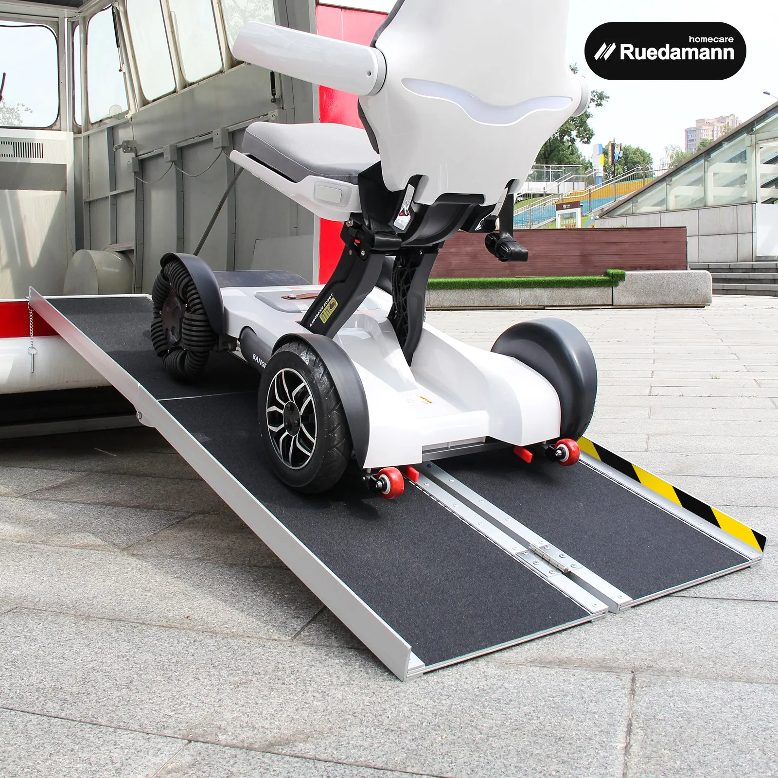 Ruedamann® 6FT Folding Aluminum Wheelchair Ramp for Home Van Non-Skid