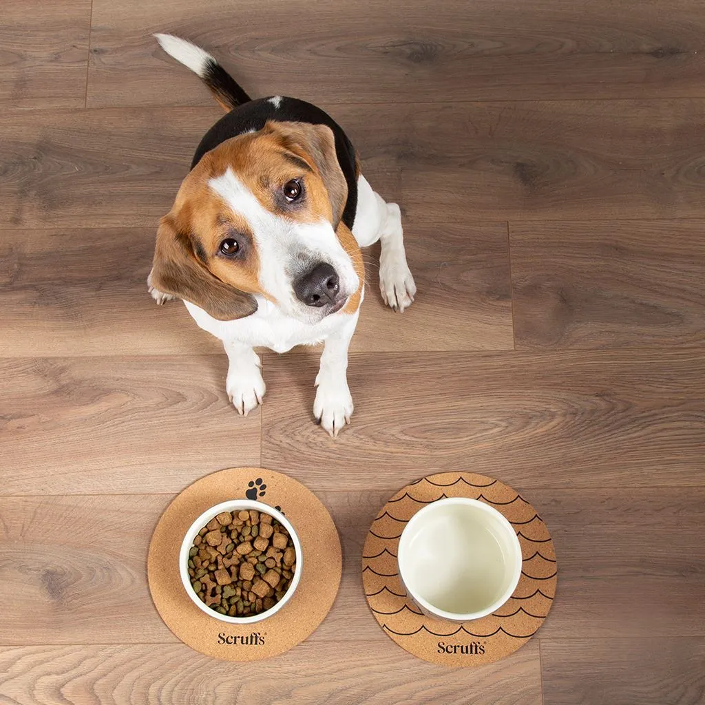Scruffs 25cm Set of 2 Cork Pet Placemats - Wave & Paw