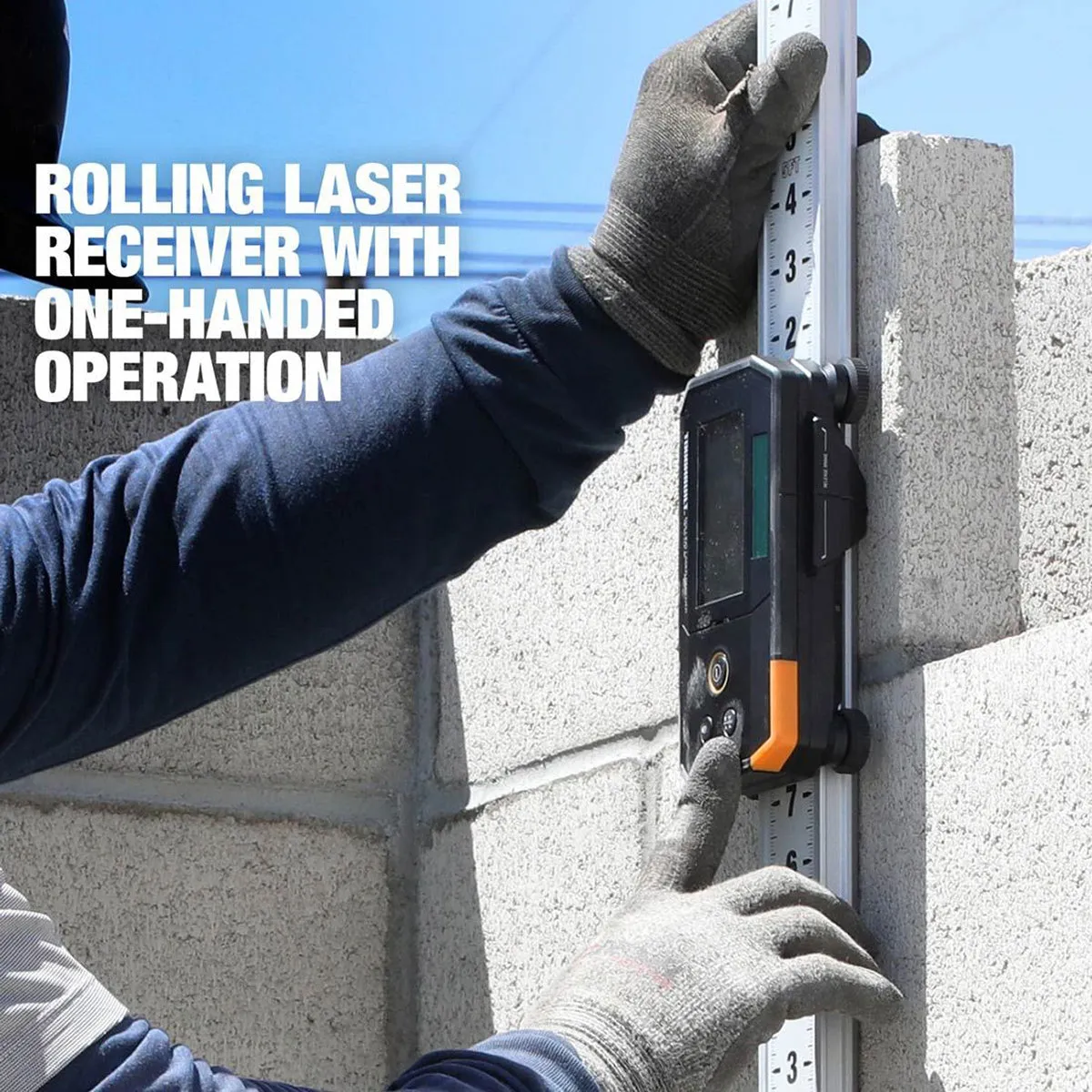 Toughbuilt 150m / 500ft 360° Rotary Laser Level Kit with Rolling Laser Receiver TB-H2S4-LL-M150-R1-BEA