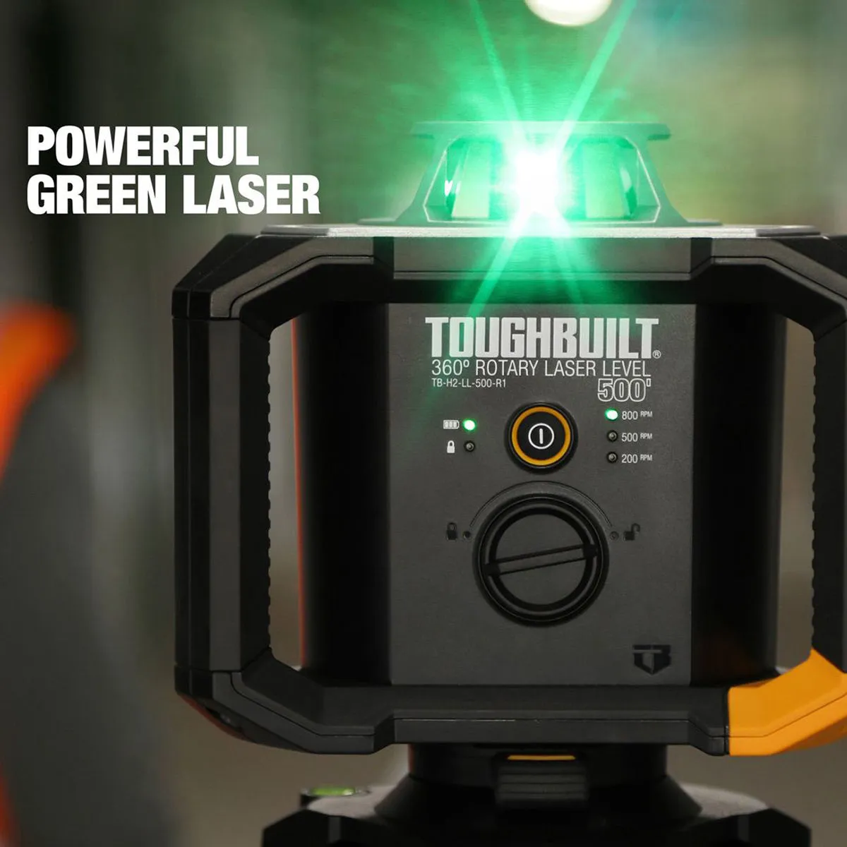 Toughbuilt 150m / 500ft 360° Rotary Laser Level Kit with Rolling Laser Receiver TB-H2S4-LL-M150-R1-BEA