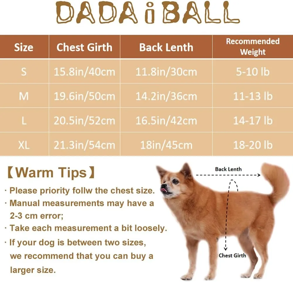 Warm Dog Jacket for Puppy- 2 Layers Fleece Lining Dog Cold Weather Coats Soft Warm Sweater (Large)
