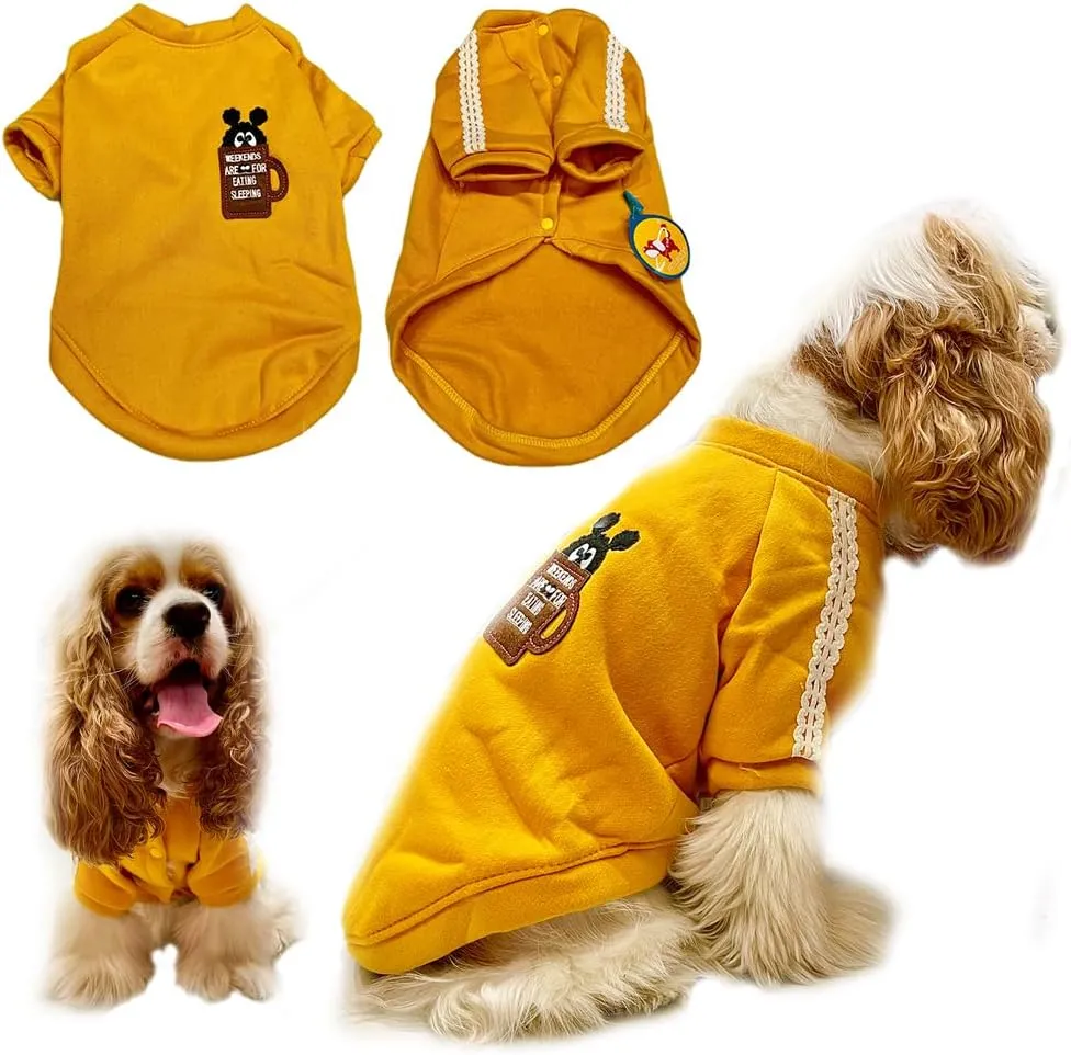 Warm Dog Jacket for Puppy- 2 Layers Fleece Lining Dog Cold Weather Coats Soft Warm Sweater (Large)