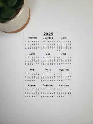 Year At A Glance Calendar Sticker Collage Month Design
