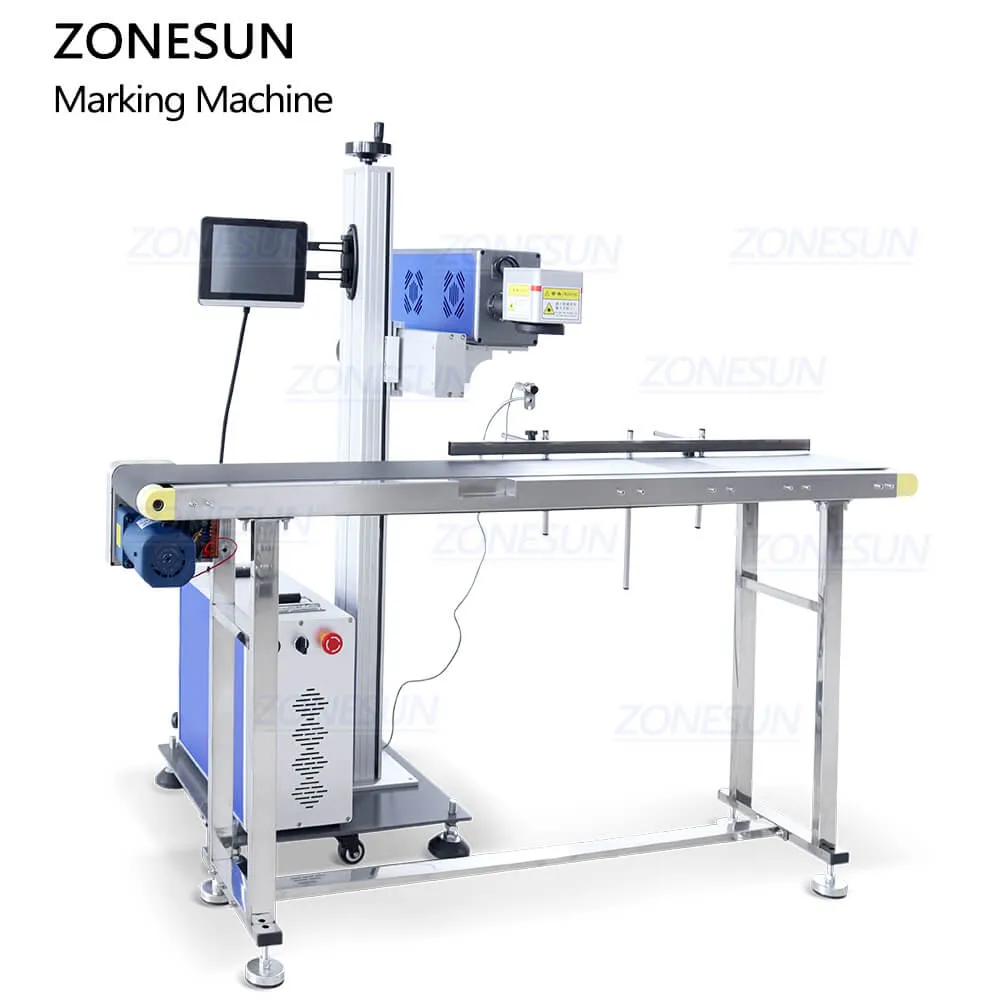 ZS-LMC1 Automatic PET Bottles QR Code Date Laser Coding Machine Printer CO2 Laser Marking Machine For Filling Line