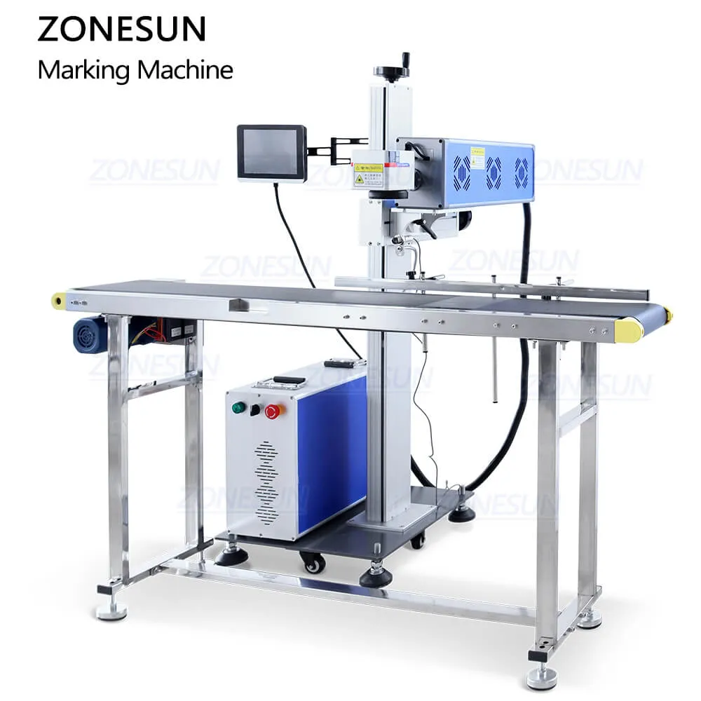 ZS-LMC1 Automatic PET Bottles QR Code Date Laser Coding Machine Printer CO2 Laser Marking Machine For Filling Line